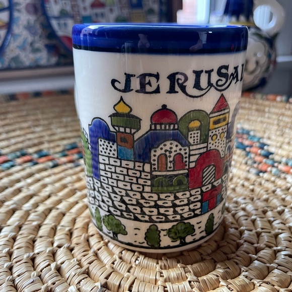 Palestine Pottery Mug 12 Oz I Jerusalem Painting Ceramic Handmade in Palestine - Picture 3 of 4